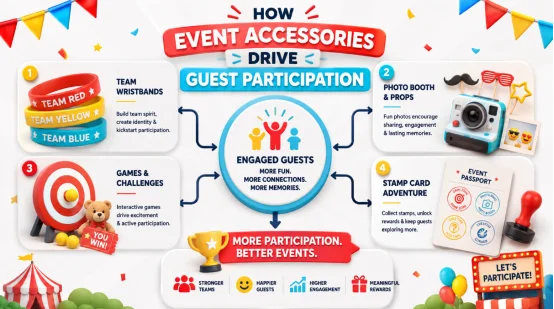 Infographic on how event accessories drive guest participation