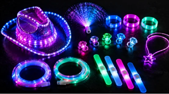 Glowing LED carnival accessories set